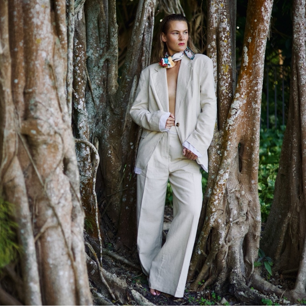 Topshop Linen Cream Blazer and Trousers Set - Picture 2 of 13